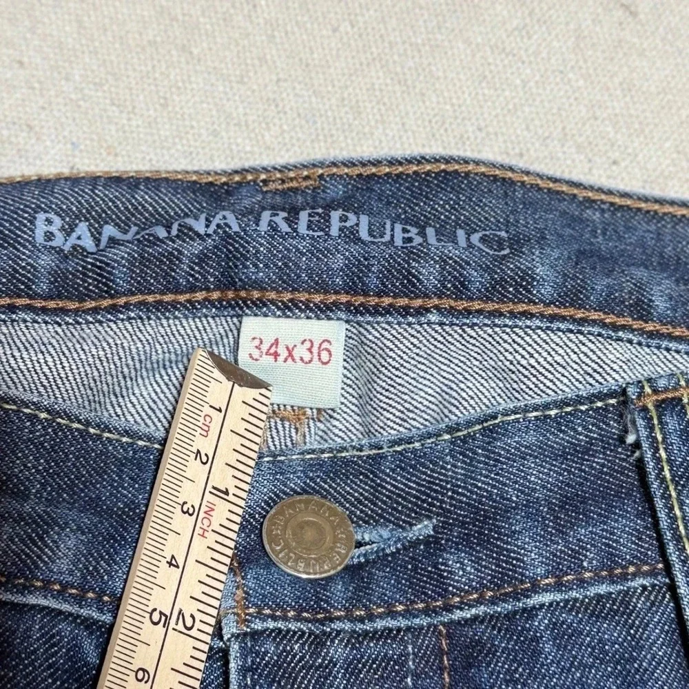 Banana Republic Bootcut Jeans 34x36 Blue Dark Wash Premium Denim Mens